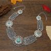 Style Simulation Ethnic Gemstone Decoration Hollow Design Women Necklace Metal