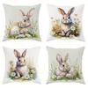 Bunny Amidst Flowers On PillowcaseSuitable for Sofa Car Bedroom Decorative Cushion Cover Pillow Cover