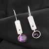 Amethyst Gemstone 925 Sterling Silver Jewelry Handmade Statement Earrings 1.9" EE-168-10