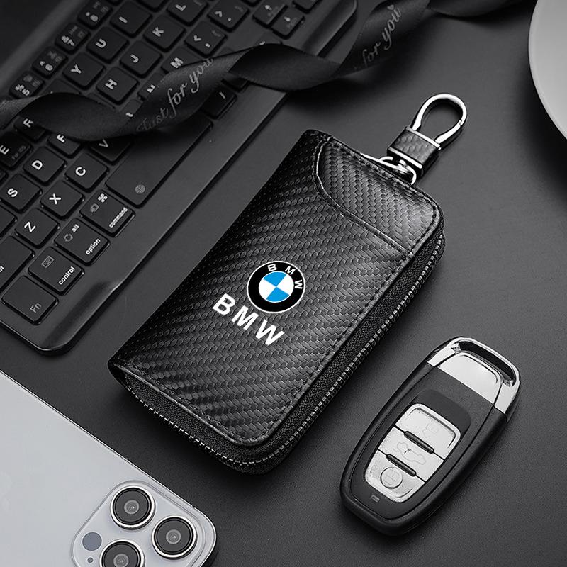 Carbon Fiber Car Styling Keychain Key Bag Anti-loss Wallet For BMW 1 3 5 7 Series X1 X3 X5 F10 F15 F16 F20 F30 F18 F25 M3 M4 E34