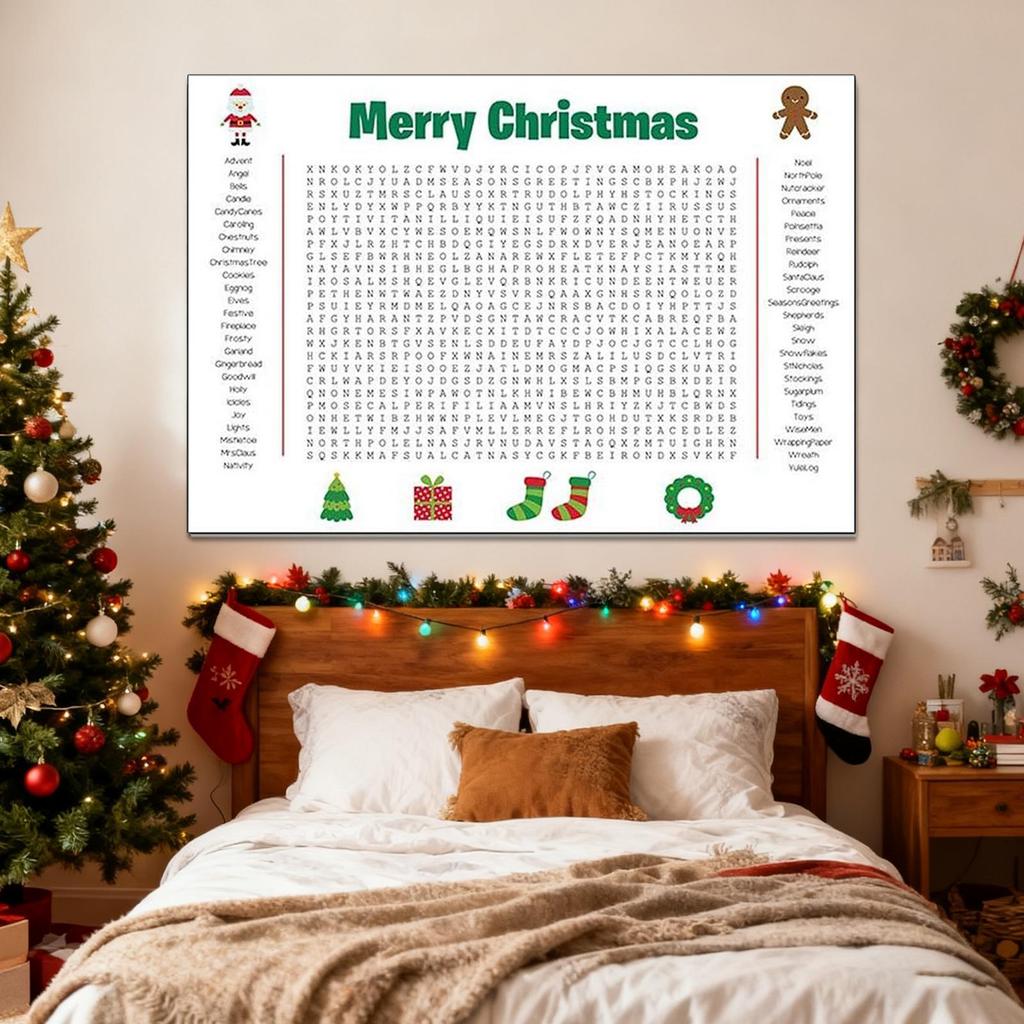 Jumbo Thanksgiving Word Search Poster Giant Holiday Word Search Wall Poster Wall Game with 50 Words Suitable for Family Holiday