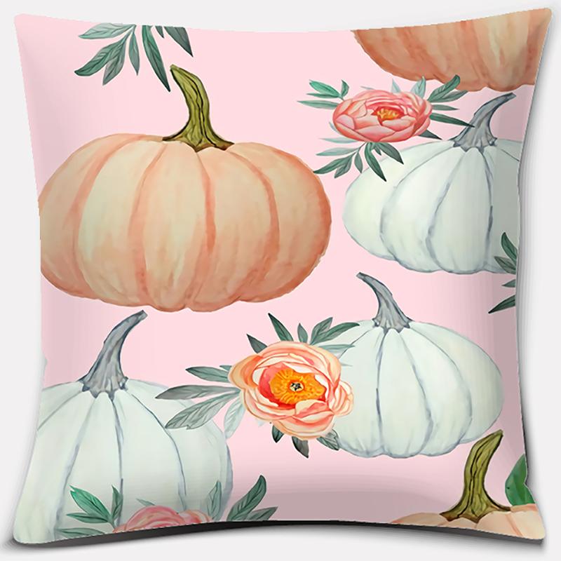 Pumpkin Halloween Thanksgiving Printing Series Pattern Pillowcase Square Pillowcase Home Office Decoration Pillowcase