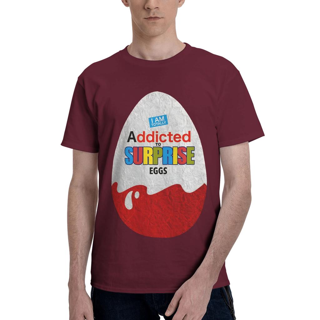 Surprise Unisex T Shirts Kinder Egg Creative Tees Short Sleeve Crewneck 100 Cotton Printed Tops Tshirt