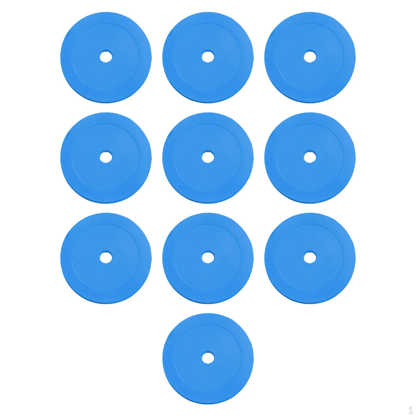 

10 конусов, нескользящие напольные диски, гибкие точечные маркеры для тренеров, спортивных команд, гольфа, бейсбола, футбола синий
