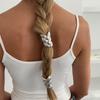Punk Metal Zopf-förmiges Elastisches Haarband Damen Mädchen Einzigartiges Design Pferdeschwanz Haargummi Gummiband Scrunchies Y2K Haarschmuck