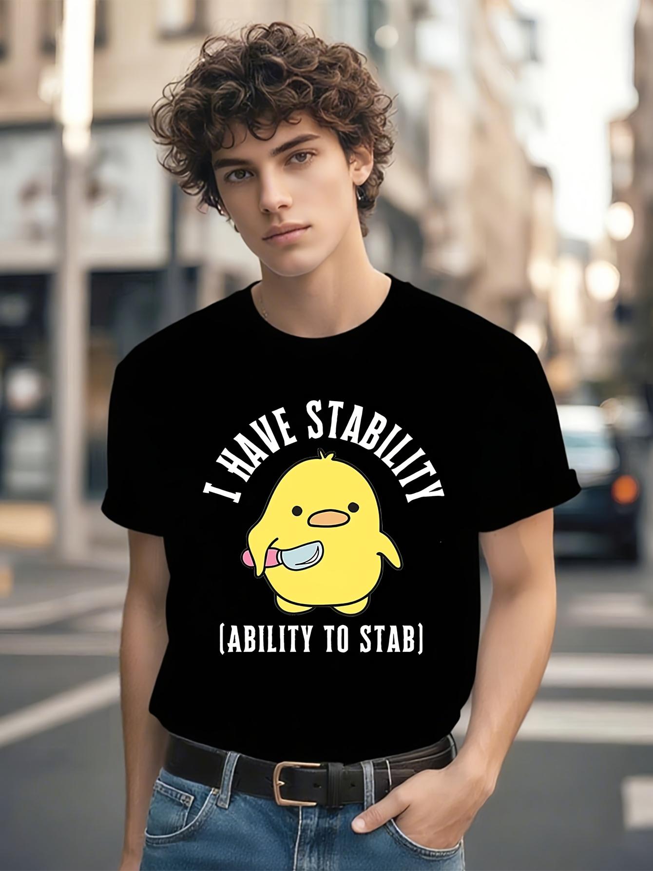 Funny Tshirt Funny Duck Meme Tshirt - I Have Stability Ab... XL