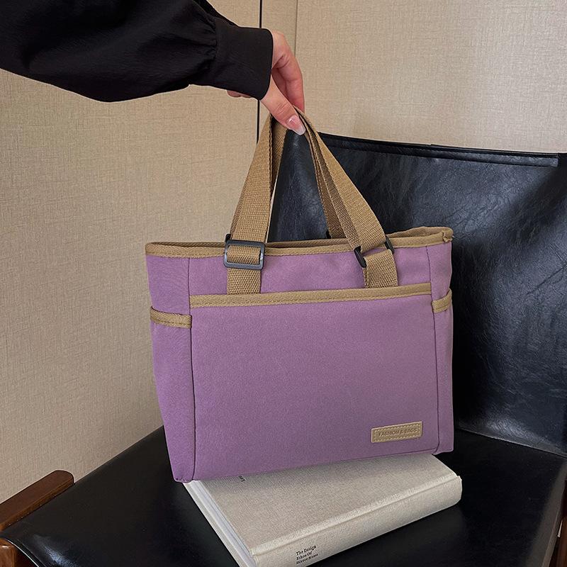 

New women s canvas bag casual retro portable canvas shoulder bag large capacity multi-layer women s tote bag фиолетовый