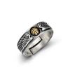 Adjustable Open Ring Men Women Vintage Basketball Motif Geometric Plated Copper Statement Jewelry