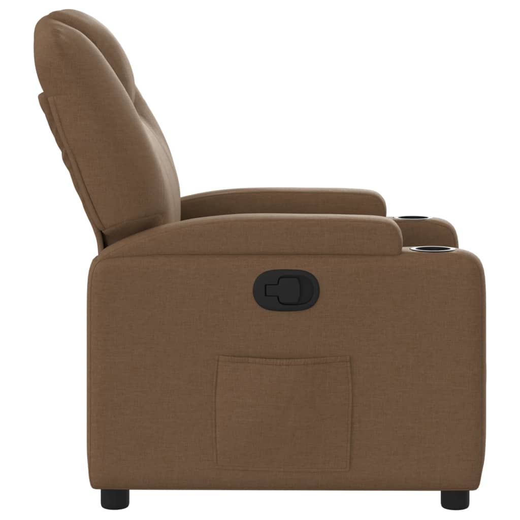 Vidaxl Foldable Armchair, Brown, Upholstered In Fabric