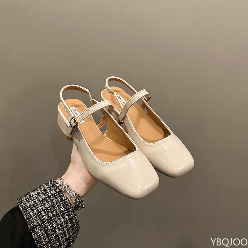 Ladies Mary Jane Sandals Fangtou Summer Single Shoes Fashion elegant thick heeled sandals Casual comfortable Women's shoes Mujer