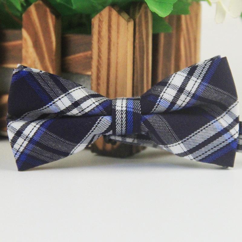 Children's Trendy British Style Multi-Color Cotton Plaid Bow Tie