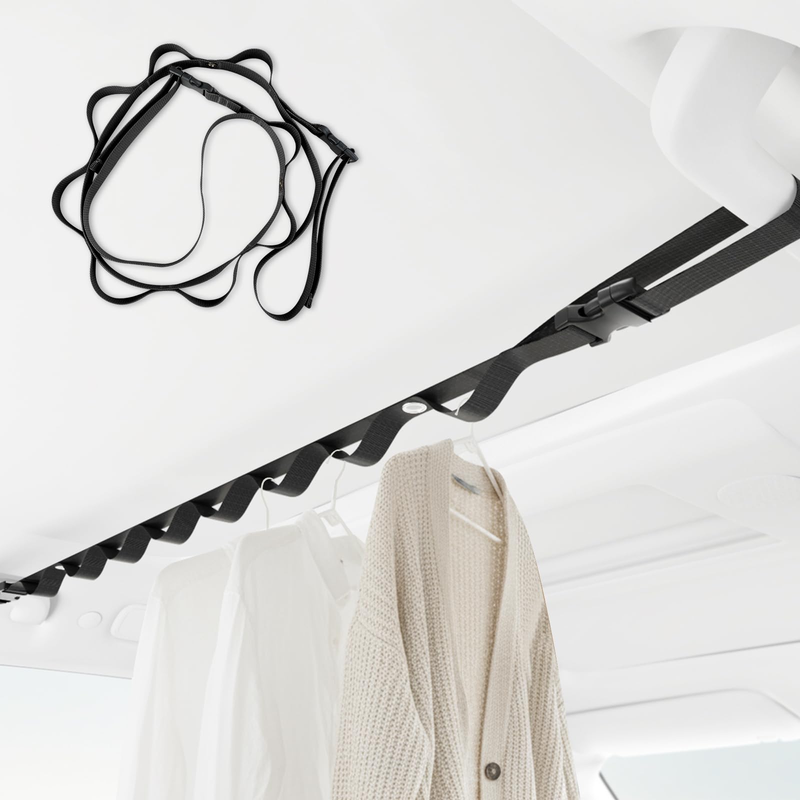Hanging Belt with Buckle, Camping, Outdoor, Strength, Clothesline, Multifunctional, Hanging, one size