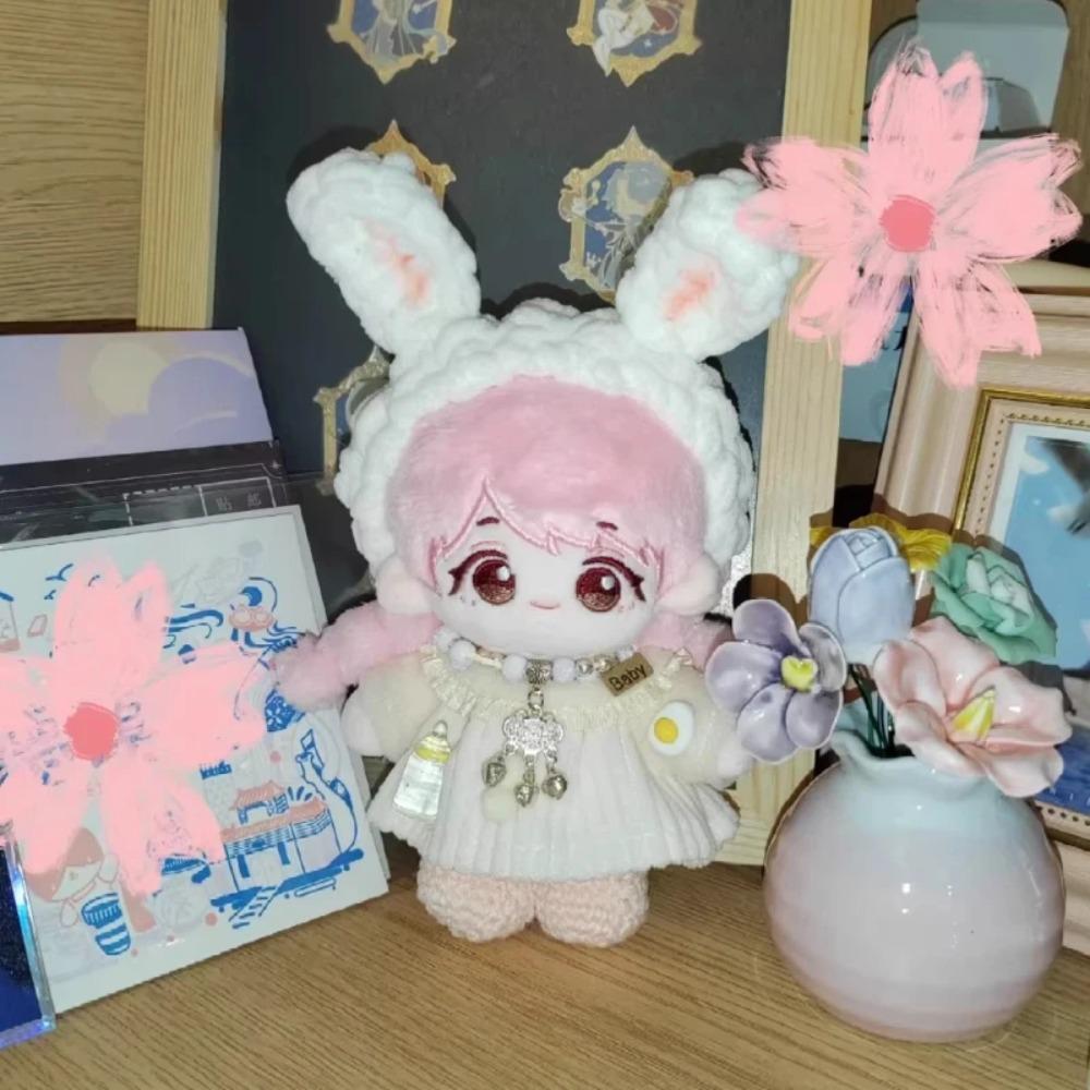 10cm Plush Snow Carrot Clothes For Labubu Mini V4.0 Fluffy Series Warm Winter Baby Clothes Set Cute Doll Doll Baby Clothes