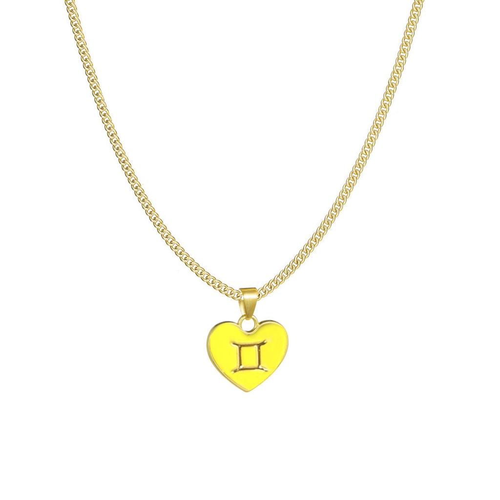 Contemporary Zodiac Heart Necklace With Layered Chain Perfect For Fashionable Women