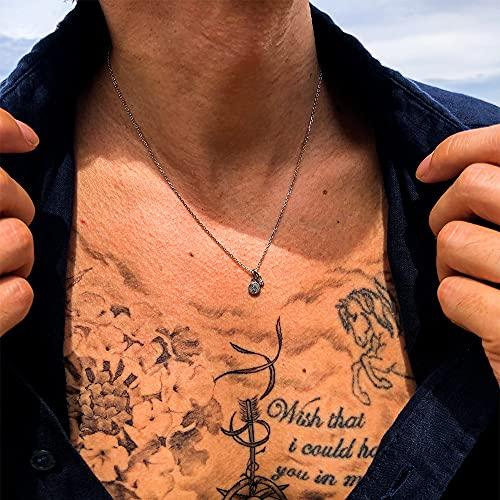 July Hawaiian Jewelry Necklace, Scroll, Coin, and Wave Design, 2-Way, Men's and Women's, Hypoallergenic, Surgical Stainless Steel, Gift, Instagrammabl