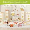 4pcs Hexagonal Plastic Candy Jar Clear Cookie Containers for Snacks Airtight Dry Goods Containers for Kitchen Pantry