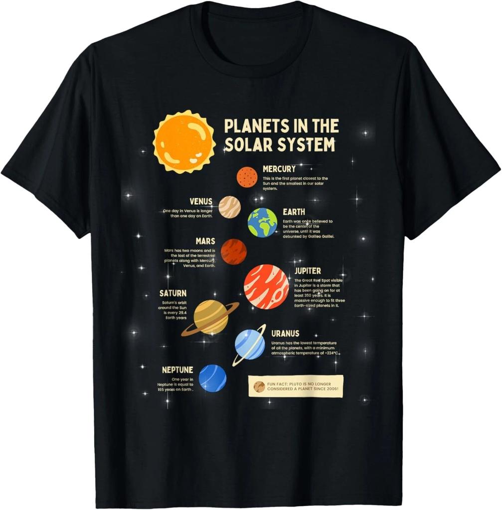 Planets Solar System Outer Space Science Boys Girls Gift Unisex T-Shirt