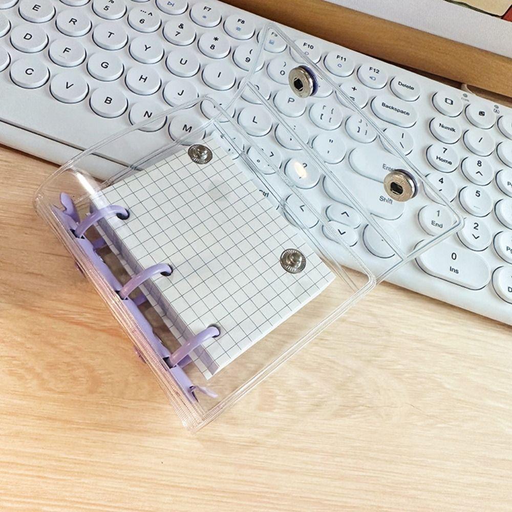 PVC Loose Leaf Notebook Transparent Mini Binder Portable A8 Binder  Gift