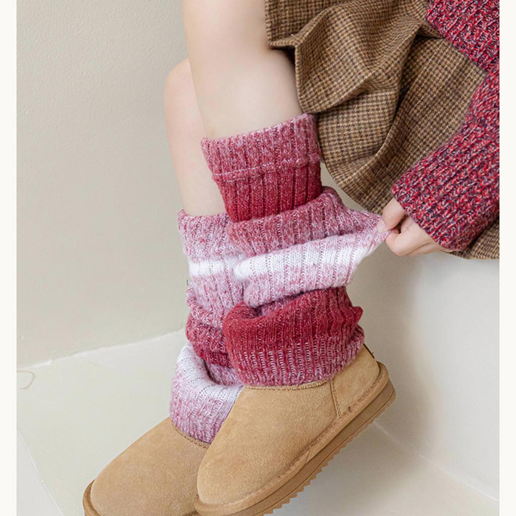 Handgemachte gehäkelte Stulpen Socken mit Farbverlauf für kleines Mädchen Stiefelsocken Atmungsaktiv Warm Leggings Winter Beinschutz