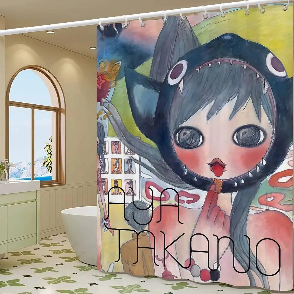 Aya Takano 1 Piece Of 150x180cm Printed Shower Curtain Partition Bathroom Waterproof And Mold Resistant
