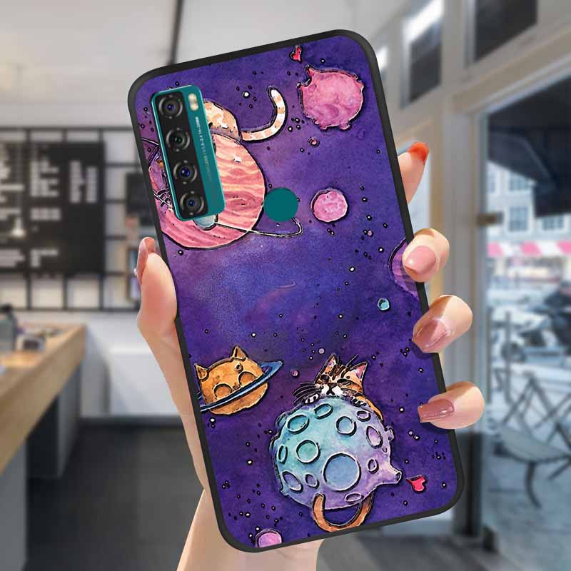 For TCL 20S Cases 20L 20se 20L+ 3D Relief Floral Silicone Emboss Covers For TCL 20S Back Cases Protective Coques Fundas TCL 20SE