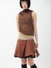 SMIEUR Overlap Mesh Hoodie (Brown)