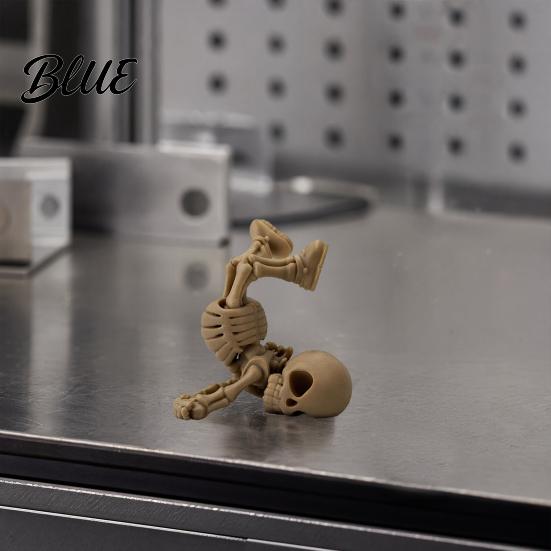 Horror Themed Desk Accessory 3D Printed Inverted Skeleton Figurine Halloween Upside-Down Statue Decor Spooky Decoration for Home Office,