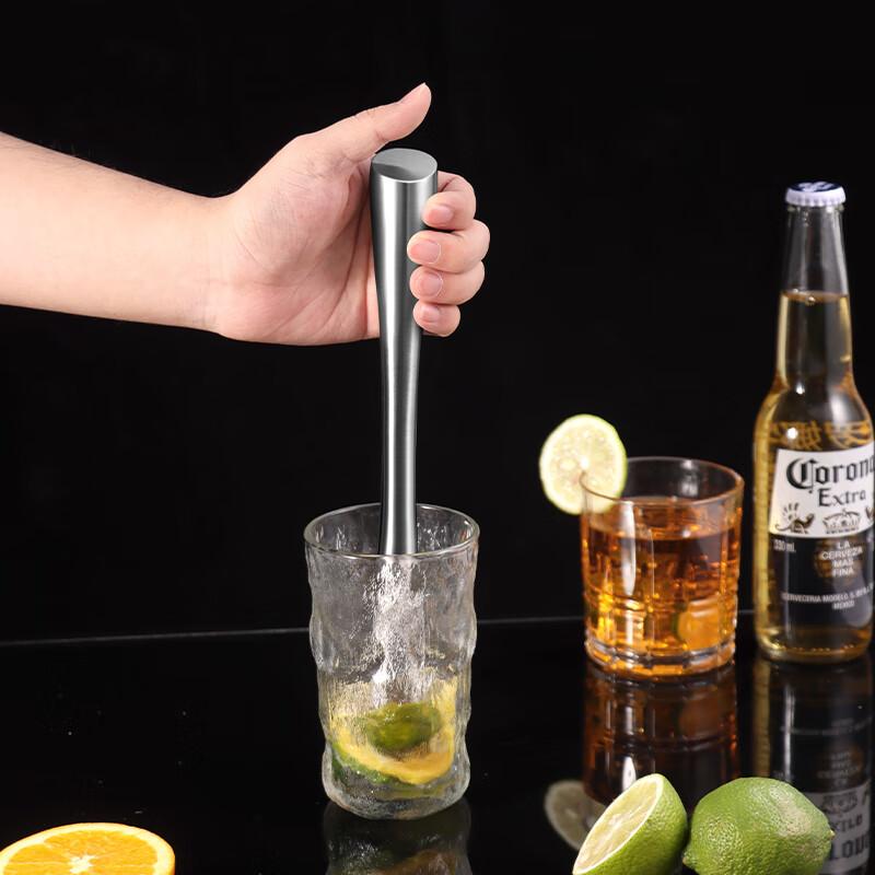 BJ Stainless Steel Ice Crusher Hammer, Ice Breaker, Juicer Stick, Shaker Cup Muddler, Lemon Tea Tool, Ice Crusher Hammer, 26cm Long Versio