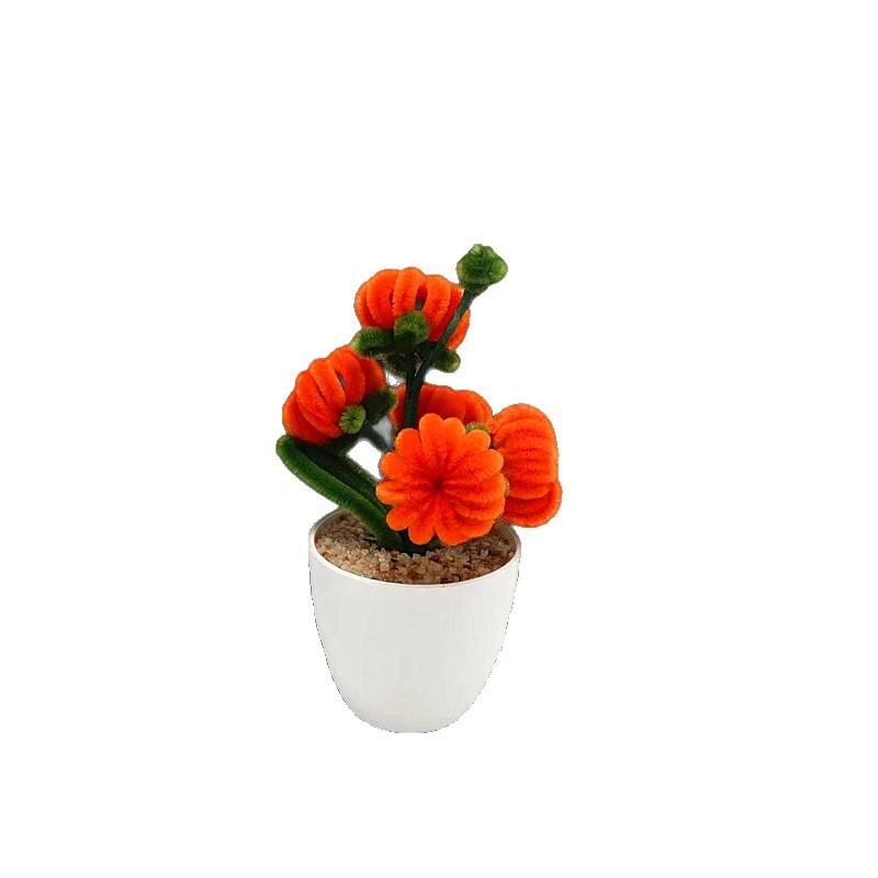 5 Pcs Pumpkin Plush Twisted Stick Potted For Living Room And Photography Props