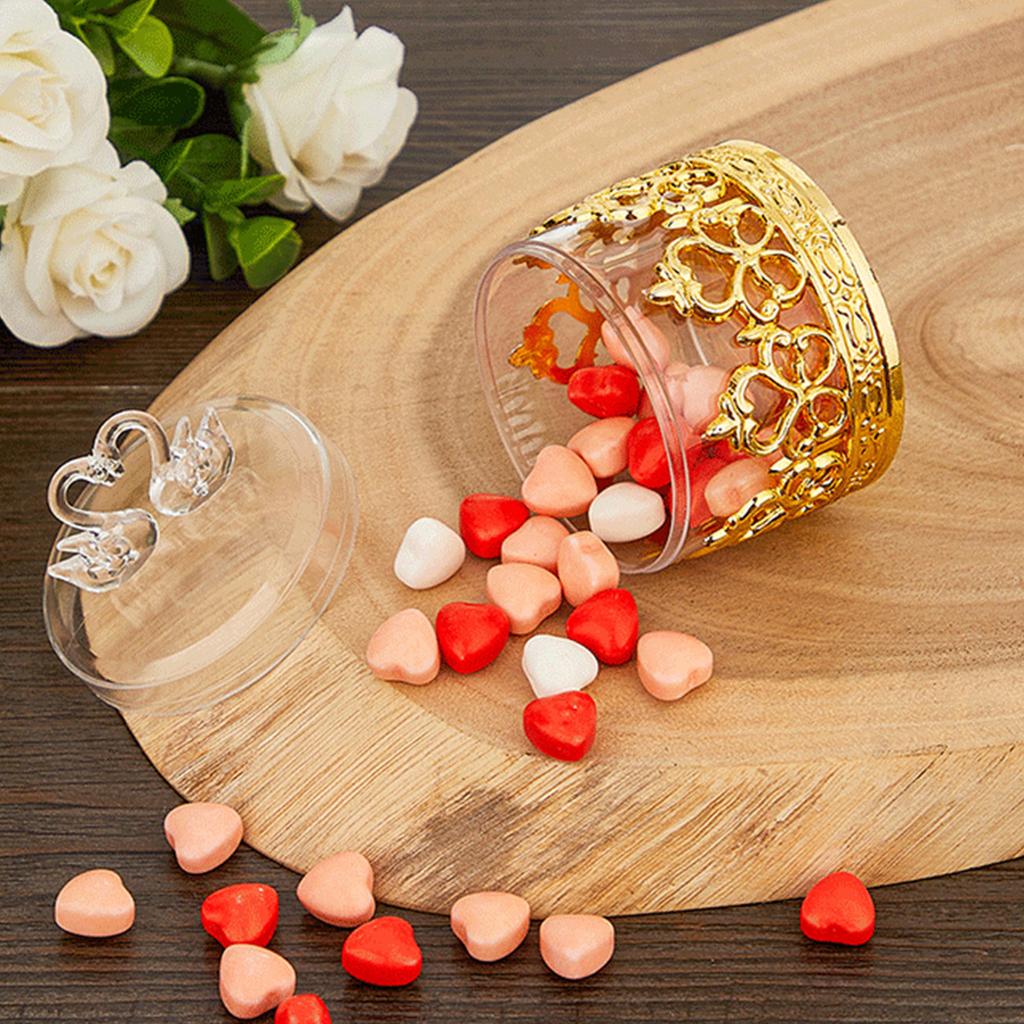 Ensemble de 12 pots à bonbons décoratifs Élégant récipient à sucre avec couvercle amovible Élégants organisateurs de bijoux pour femmes et filles