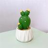 Mini Grüne Kaktusfigur Harz Sukkulente Topfpflanze Ornament Mini Bonsais Dekoration für Auto Armaturenbrett Dekorationen