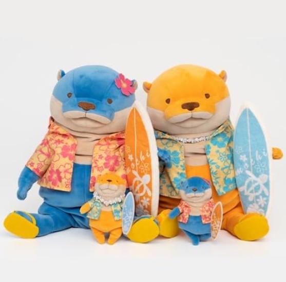 Morisaka Global Mochi Otter Surfer Blue Mini 7x5x13cm Plush Otter, Ocean, Summer, Aloha, Surfing, Plush Photography, Relaxing, Soft To the Touch,