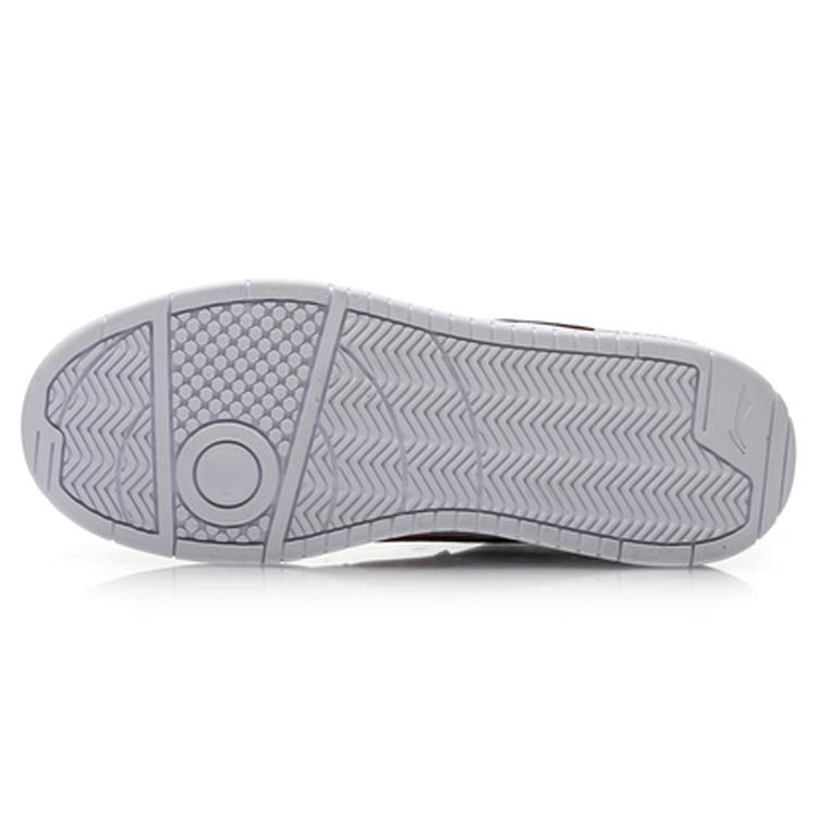 Li Ning Synthetic Leather Slip Resistant Abrasion Resistant Low Top Skateboard Shoes Men's White AGCP201-1