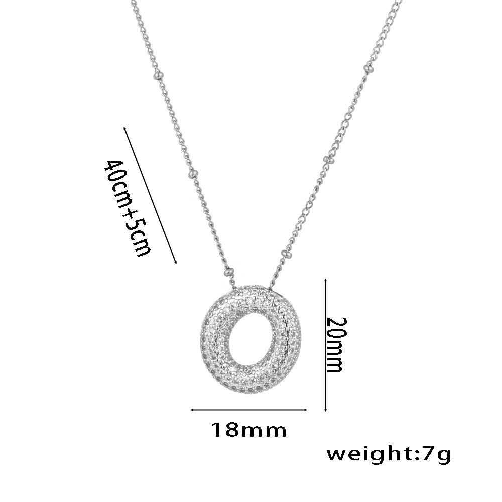 Fashion 26 Bubble Letter Initial Pendant18k Gold Plated Micropaved Full Zirconia Stone Chain Couple Necklace Women Jewelry