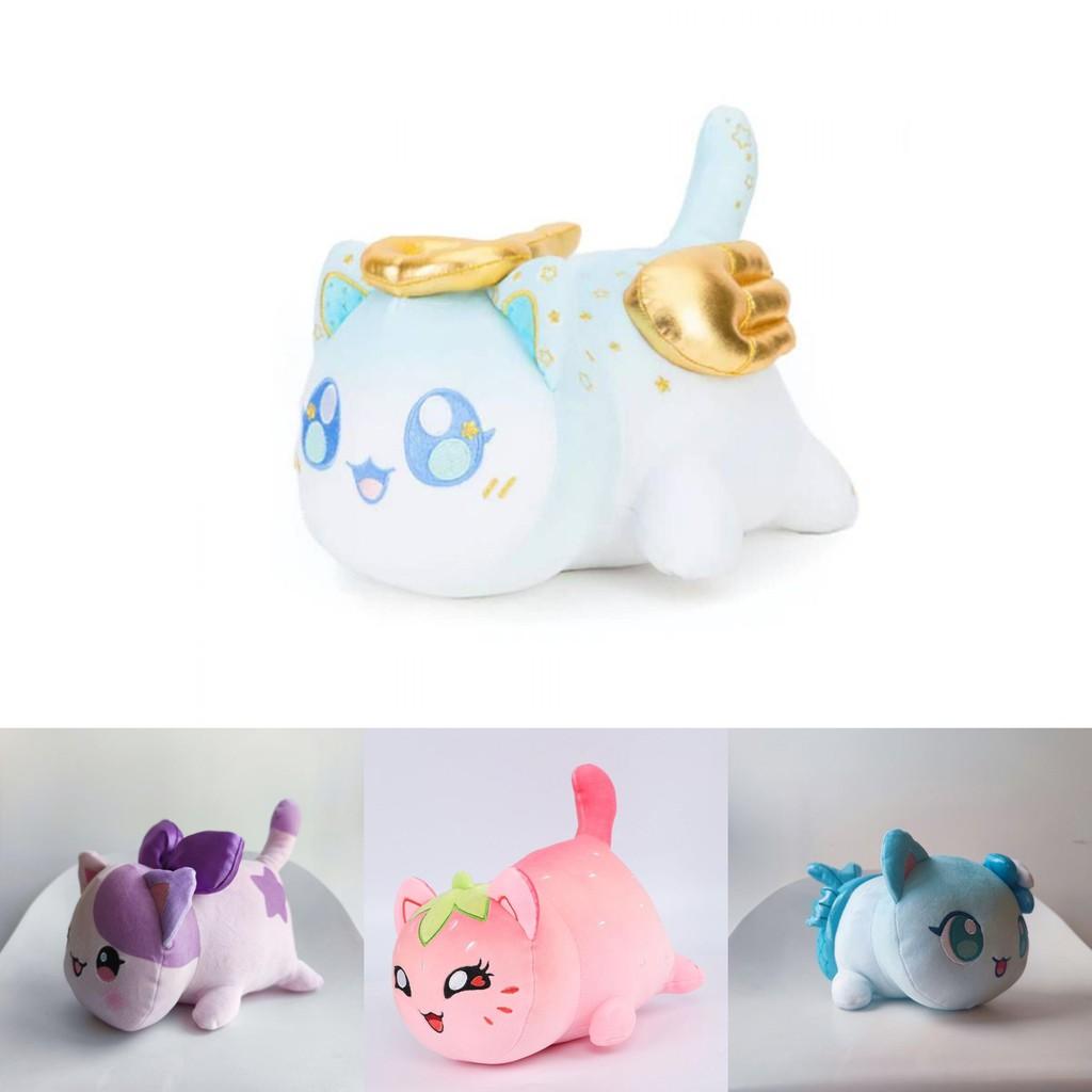 Roztomilá plyšová hračka kočka Aphmau Měkký a svítící vycpaný polštář pro fanoušky, sběratele a děti