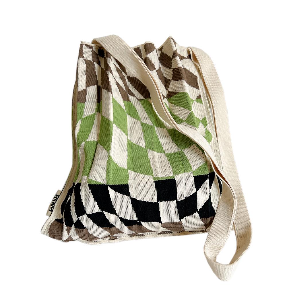 INS Accordion Pleated Crossbody & Shoulder Bag - Knitted, Foldable, Fashionable Design from Korea