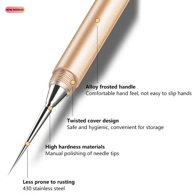 Double-Ended Acne Blackhead Removal Needles Pimples Blackhead Clip Beauty Artifact Blemish Extractor Remover Needle Tool