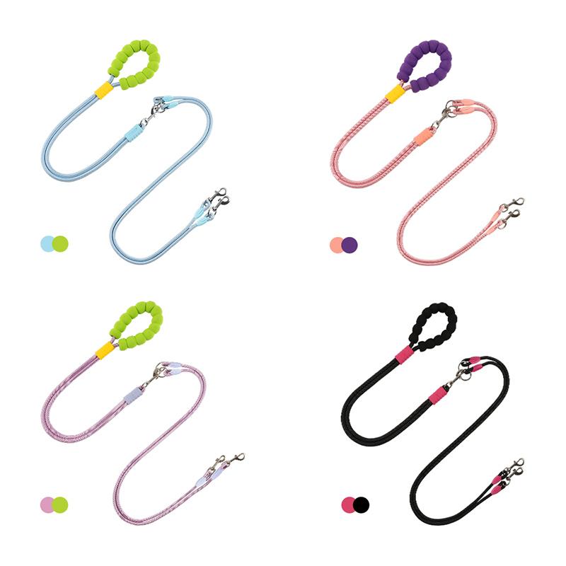 Hands Free Double Dog Leash with Soft Padded Handle Wear-resistant Adjustable No Tangle Dog Walking Rope Pet Outdoor Supplies