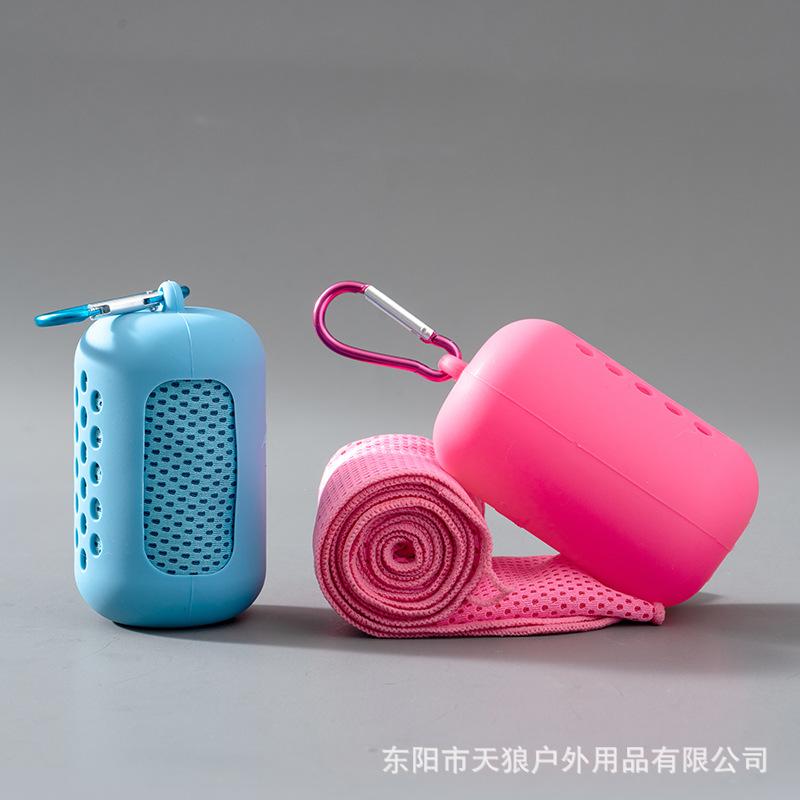 Cold Sports Towel Outdoor Fitness Cold Towel Sweat Cooling Silicone Cover Towel Mountaineering Bag Towel Wholesale