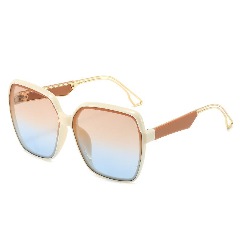 Fashion Polygonal Large Frame Women's Eyewear Outdoor Eyewear Party Glasses Beach Travel Sunglasses UV400 Colour Gradient Eyewear