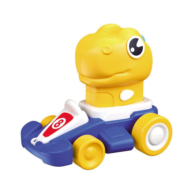 Cartoon Dinosaur Go-kart Inertial Sliding Toy Car For Boys Abs Material Race Car Appearance Push Function 11*11*8.5cm
