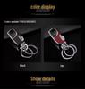 Premium Metal Keychain: One-Press Open, Creative Men's Anti-Lost Design with Genuine Leather Waist Hanger.