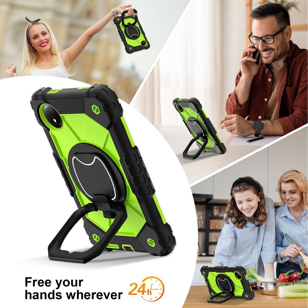 For Xiaomi Redmi Pad SE 8.7.360° Rotating Grip Heavy Duty Protection Stand TPU+PC 3in1 Anti-knock Shockproof Tablets PC Case