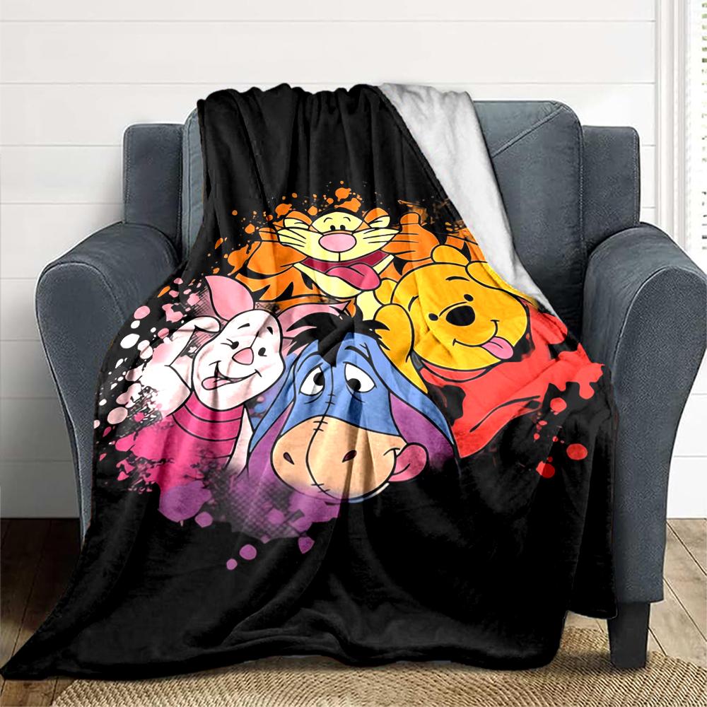 1Pc Winnie Pooh Adventure Blanket Soft And Comfortable Casual Warm Camping Travel Christmas Halloween Xmas Gift M924205