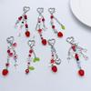 Fashion Strawberry Tassels Phone Charm Straps Car Keys Hanging Pendants Y2K Bag Decoration Lanyard Purse Accessories