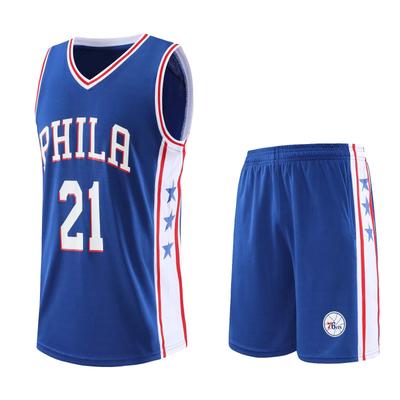 76Ers No. 21 Basketball Jersey Set Men'S Jersey Jersey With Pockets On Both Sides M-5Xl