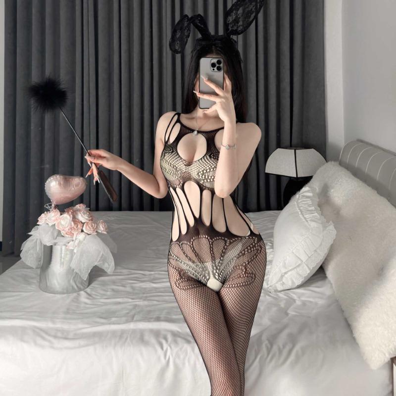 Sexy Underwear Women's Passion Pure Desire Sexy Temptation Open One-piece Net Clothes Hand-torn Hollow Temptation Passion Pure Desire