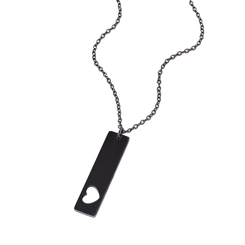 Stainless Steel Hollow Heart Engraved Necklace with UV Color Printing