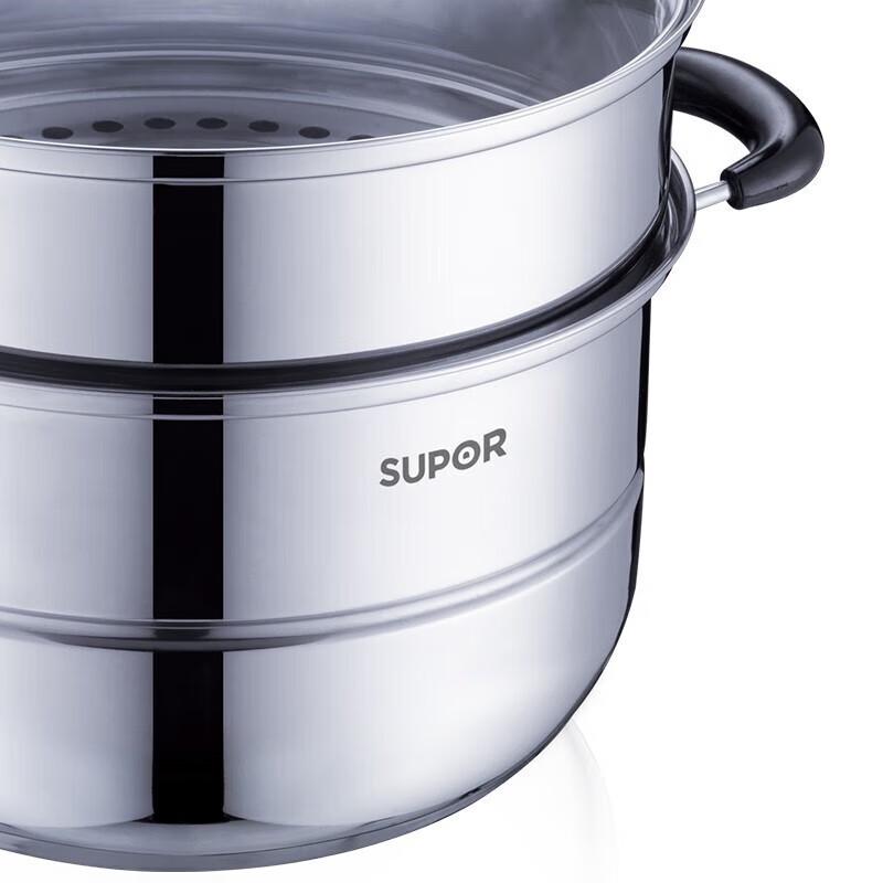 SUPOR 304 Edelstahl Doppelschicht Dämpfertopf