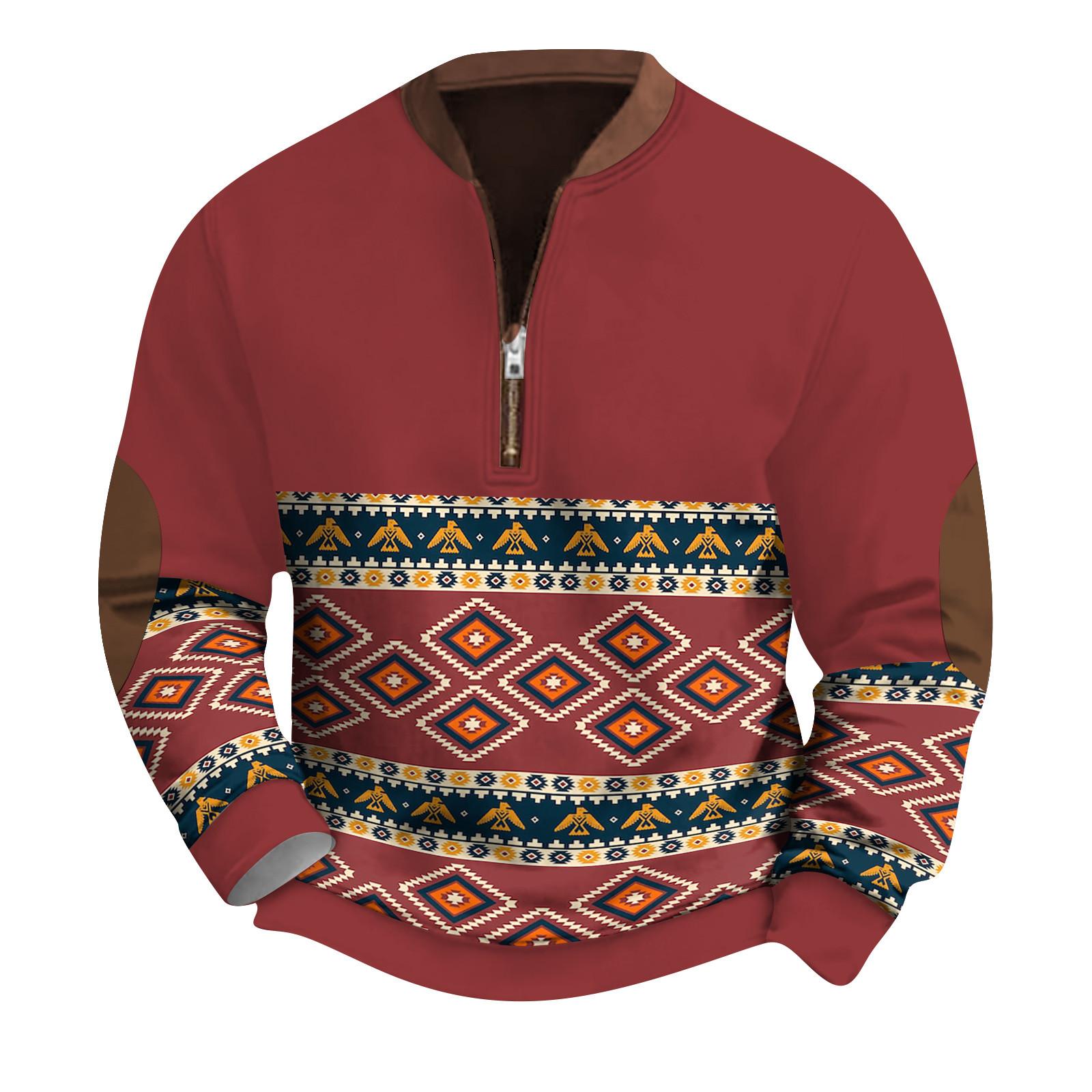 

Мужская повседневная толстовка в стиле ретро с градиентным принтом XL винный